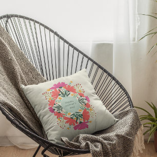 Cojín Decorativo Floral feliz día de la madre