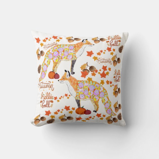 Cojín Decorativo Floral Foxy Fall (Anverso)