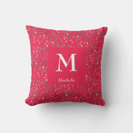 Cojín Decorativo FLORAL Frambuesa | Personalizado | MONOGRAMA