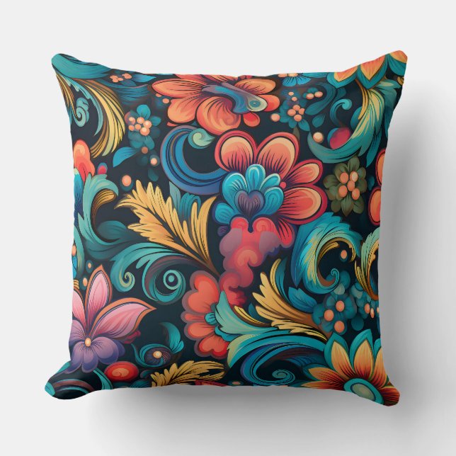 Cojín Decorativo Floral Funkadelic Botánico (Anverso)