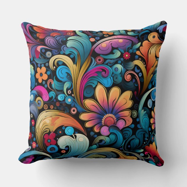 Cojín Decorativo Floral Funkadelic Botánico (Anverso)