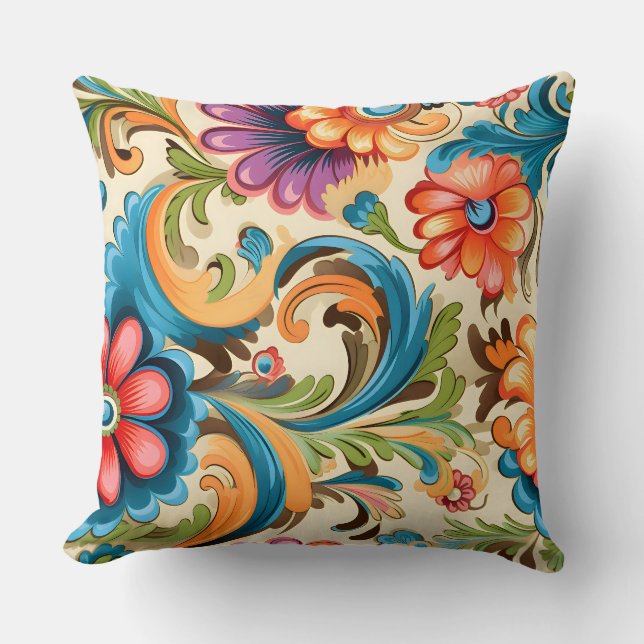 Cojín Decorativo Floral Funkadelic Botánico (Anverso)