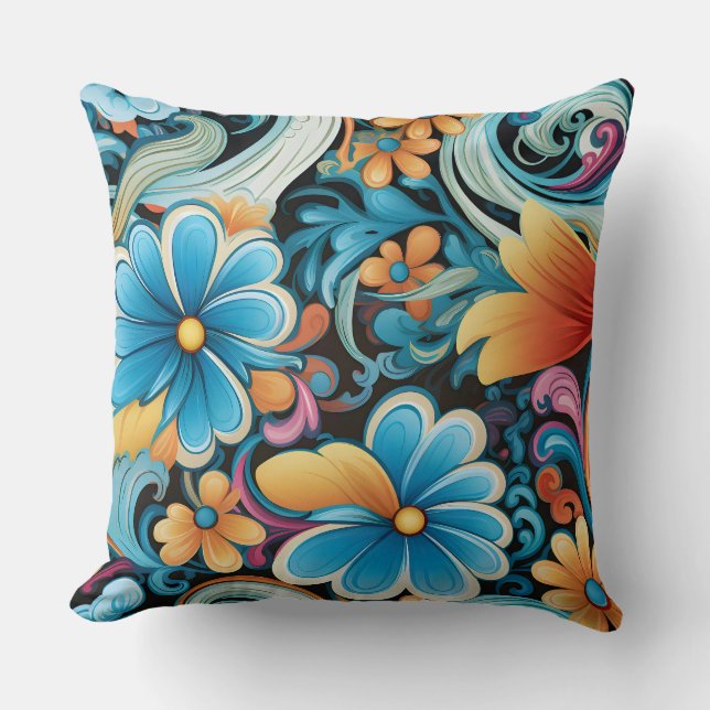 Cojín Decorativo Floral Funkadelic Botánico (Anverso)