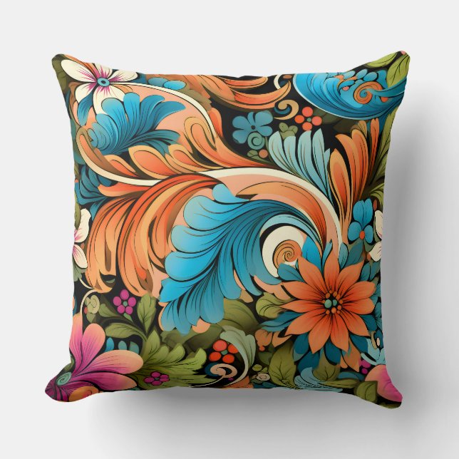 Cojín Decorativo Floral Funkadelic Botánico (Anverso)