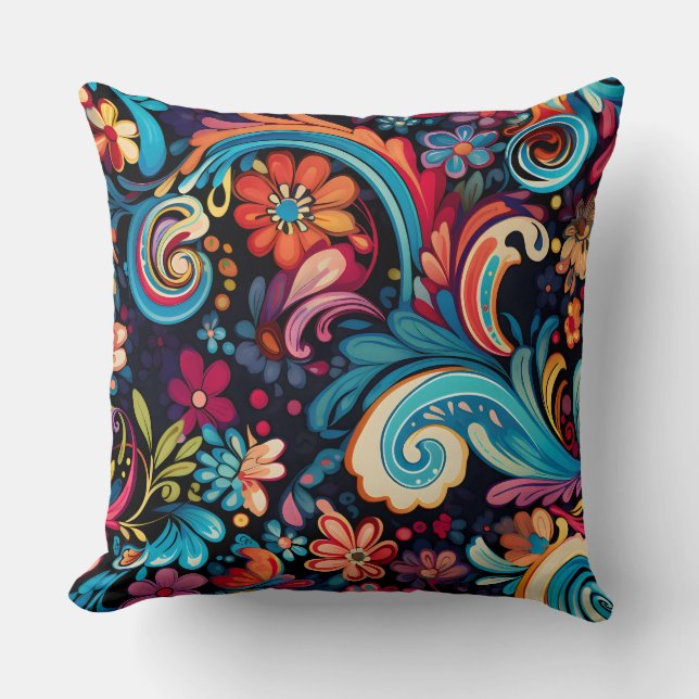 Cojín Decorativo Floral Funkadelic Botánico (Anverso)