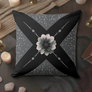 Cojín Decorativo Floral Geométrico Monocromático Moderno de Dalia