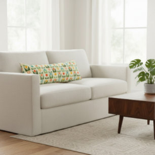 Cojín decorativo floral geométrico retro