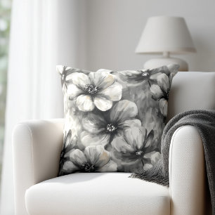 Cojín Decorativo Floral Gris Rústico