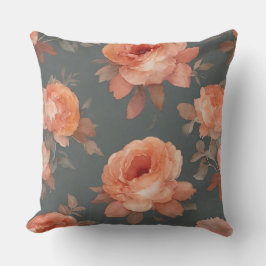 Cojín Decorativo Floral gris y rosa