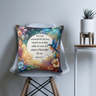 Cojín Decorativo Floral Inspiradora cristiana de Art Nouveau