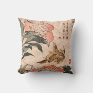 Cojín Decorativo Floral japonés/pájaro