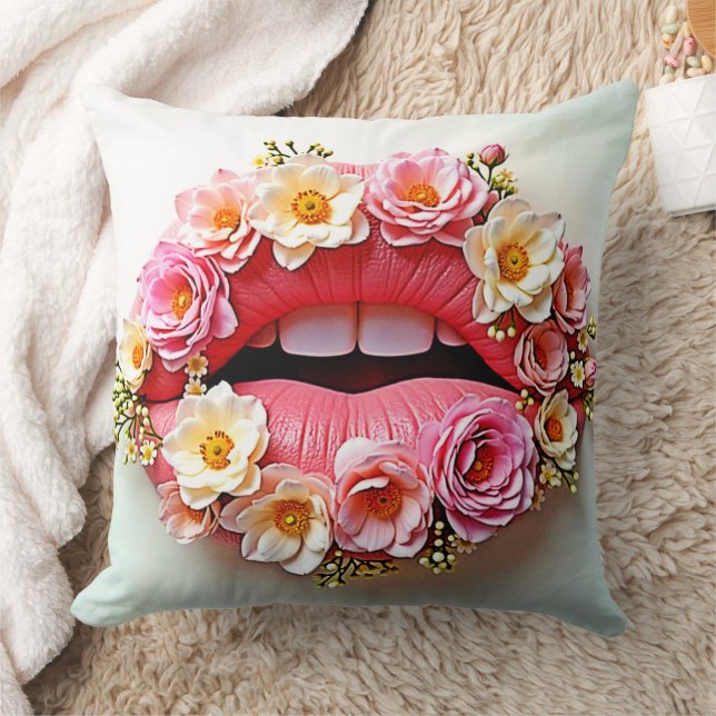 Cojín Decorativo Floral Lips Artistry (Manta)