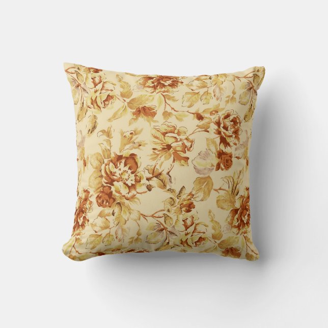 Cojín Decorativo Floral marrón (Anverso)
