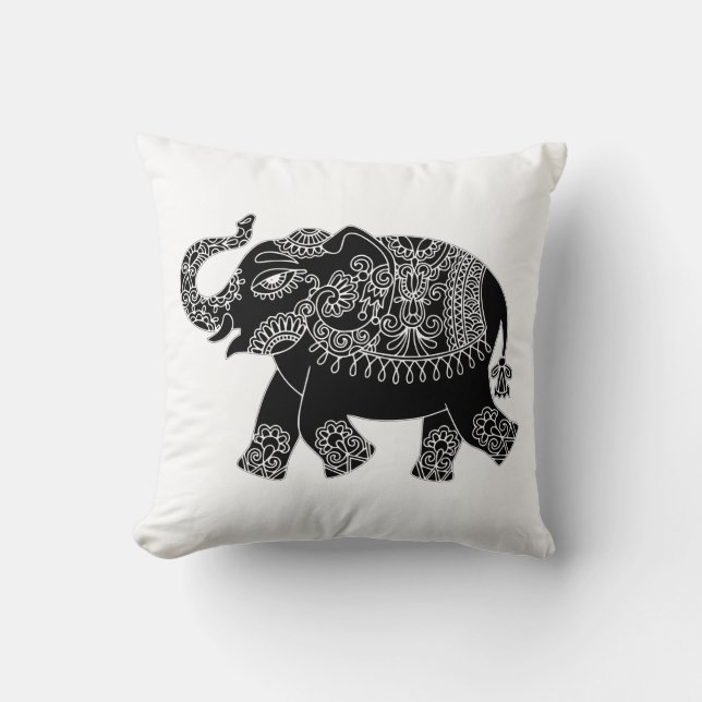 Cojín decorativo Floral Mehedi Elephant (Anverso)