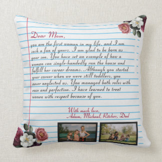 Cojín Decorativo Floral Modern letra de amor escrita a mano mensaje