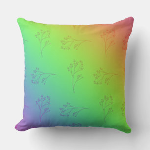 Cojín Decorativo Floral moderna de arcoiris naranja