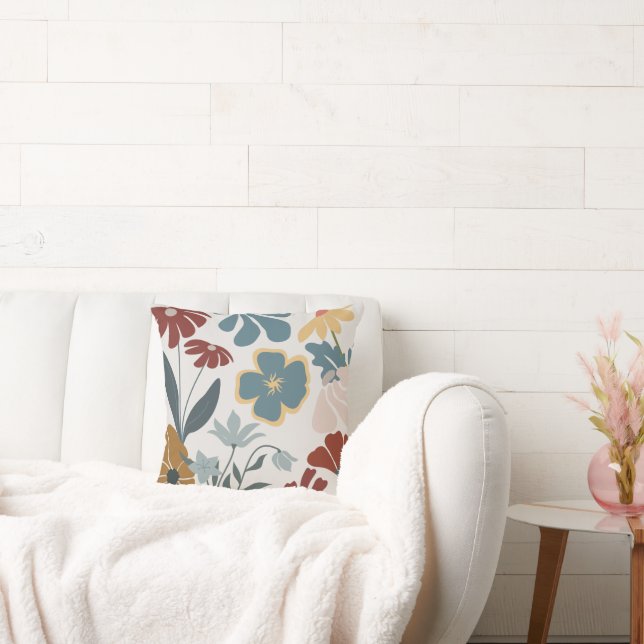 Cojín decorativo floral moderno brillante (Sofá)