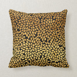 Cojín Decorativo Floral moderno del falso Relieve metalizado dorado
