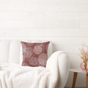 Cojín decorativo floral moderno Mauve Boho