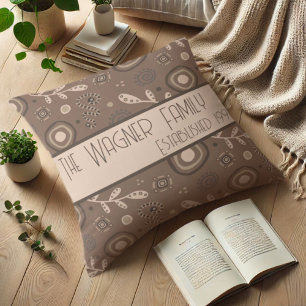 Cojín Decorativo Floral Moderno Personalizado Marrón Inspirador