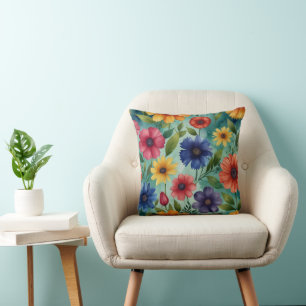 Cojín Decorativo Floral Moderno Púrpura