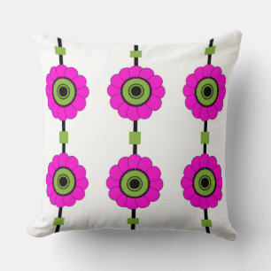Cojín Decorativo Floral moderno rosa y verde