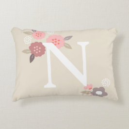 Cojín Decorativo Floral monograma