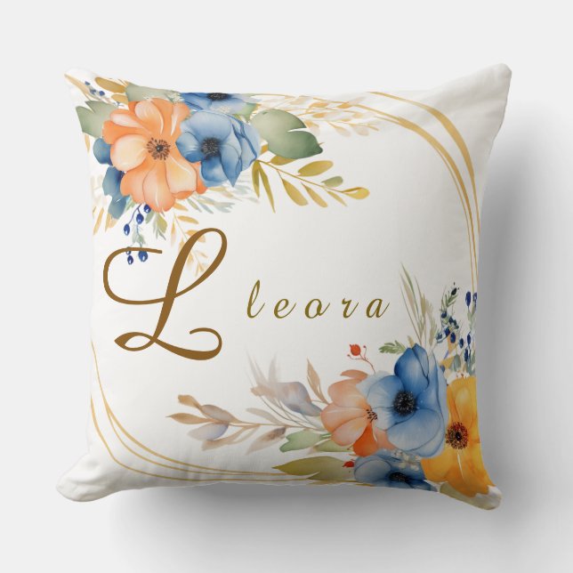 Cojín Decorativo Floral Name  (Anverso)