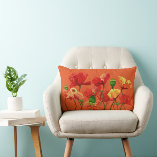 Cojín decorativo floral naranja
