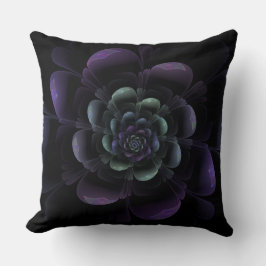 Cojín Decorativo Floral negro púrpura brillante