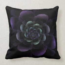 Cojín Decorativo Floral negro púrpura brillante