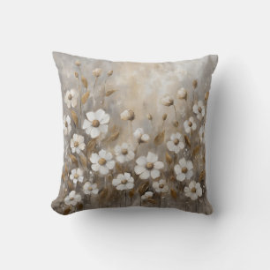 Cojín Decorativo Floral Neutral Gray Gold Taupe
