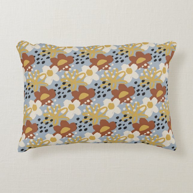 Cojín Decorativo Floral orgánica plana (Anverso)