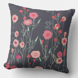 Cojín Decorativo Floral Oscuro