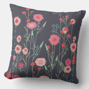 Cojín Decorativo Floral Oscuro