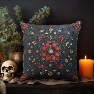Cojín Decorativo Floral Oscuro