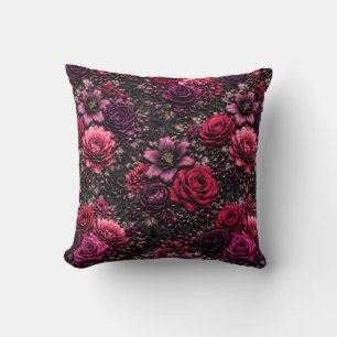 Cojín Decorativo Floral Oscuro
