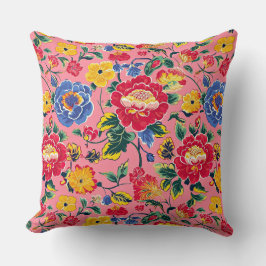 Cojín decorativo floral peonero de Chinoierie riot