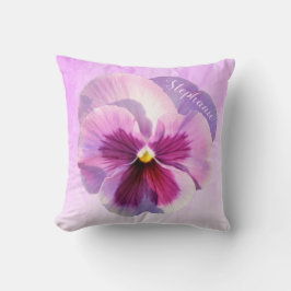 Cojín Decorativo Floral personalizada Púrpura Ligera