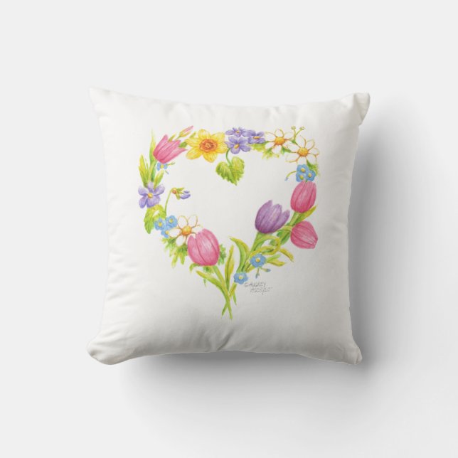 Cojín Decorativo Floral Pillow Heart Wreath (Anverso)
