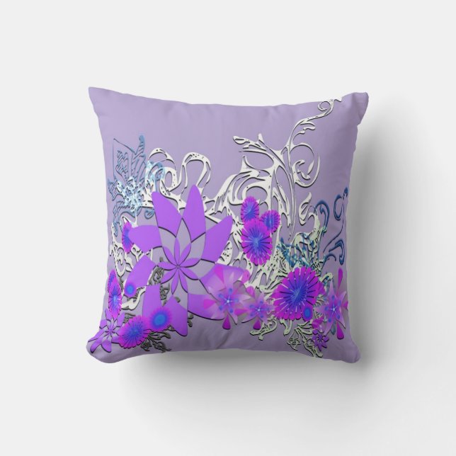 Cojín Decorativo Floral Purple American MoJo Pillow (Anverso)