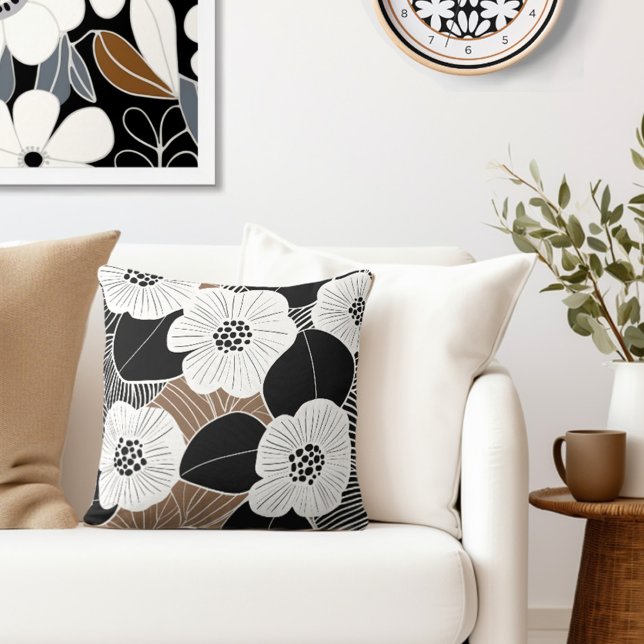 Cojín Decorativo Floral retro (Style with the perfect blend of retro floral & elegance to your living room.)