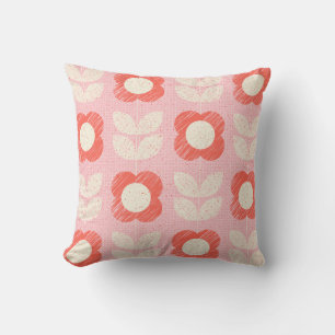 Cojín Decorativo Floral retro con estilo escandinavo sin soldadura