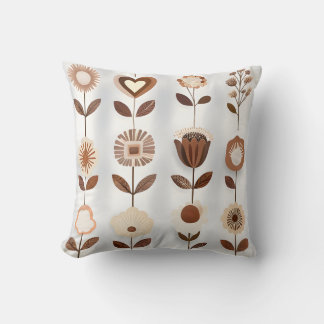 Cojín decorativo floral retro Earth Tone Boho