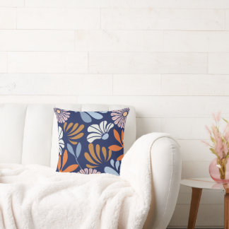 Cojín Decorativo Floral Retro en Negrita