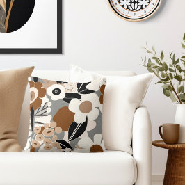 Cojín Decorativo Floral Retro Mid Century Moderno