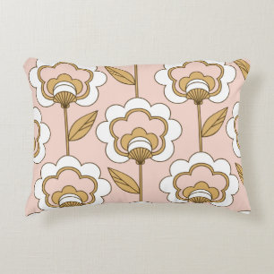 Cojín Decorativo Floral retro: patrón vintage sin soldadura.