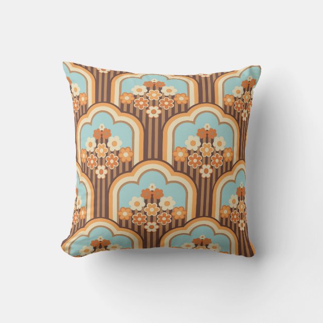 Cojín Decorativo Floral Retro: Resurgimiento del fondo de escritori (Anverso)