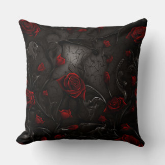 Cojín Decorativo Floral roja y negra