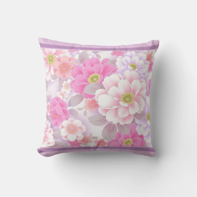 Cojín decorativo floral romántico (Anverso)